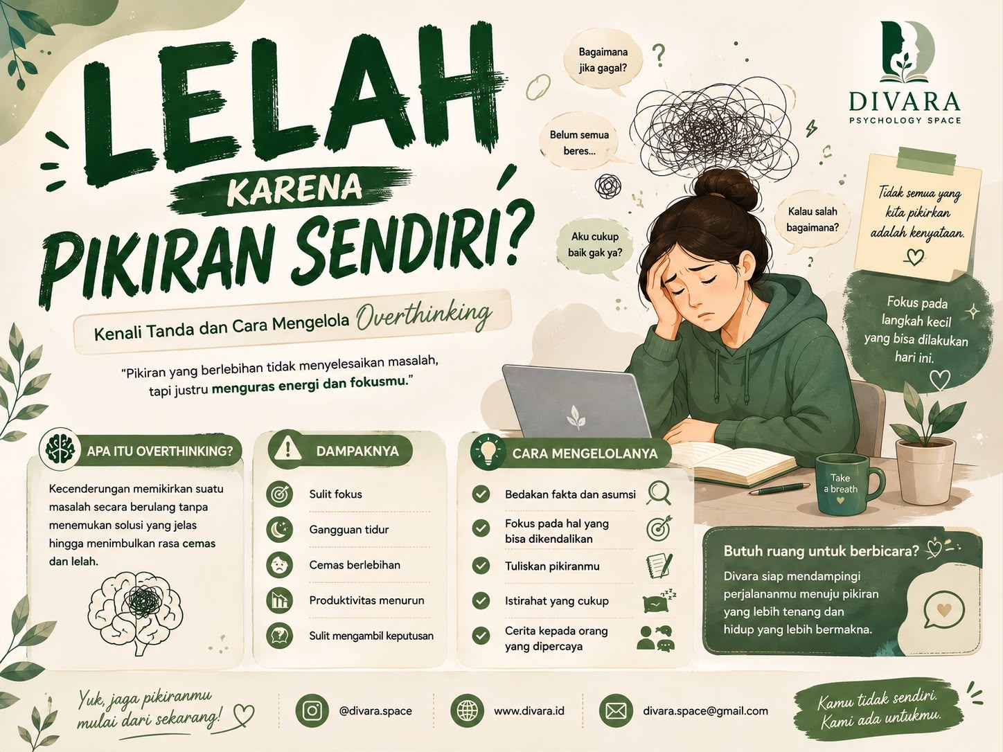 Lelah Karena Pikiran Sendiri? Mari Kenali Tanda dan Cara Mengelola Overthinking